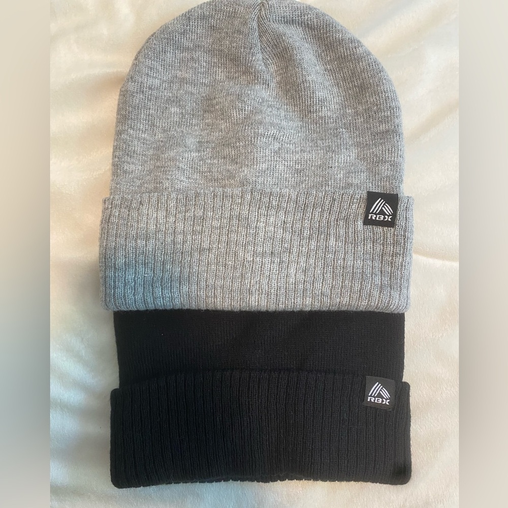 Winter black and grey beanie